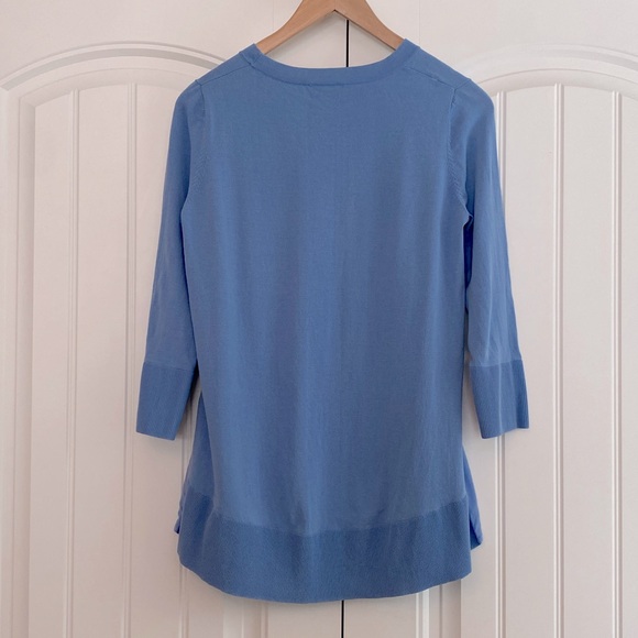 COS Mixed‎ Silk 3/4 Sleeve Women's Blouse Top Size XS Blue - Picture 5 of 9
